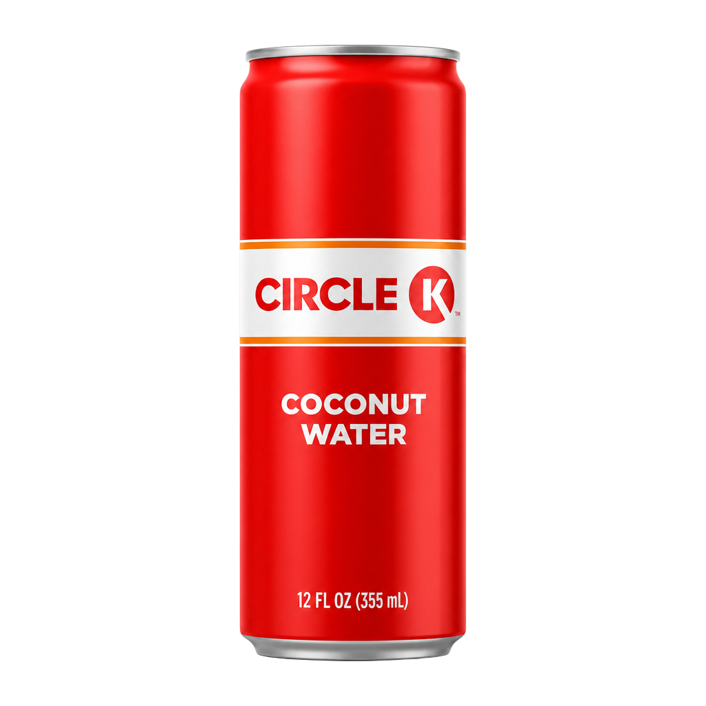 Circle K Coconut Water — red can